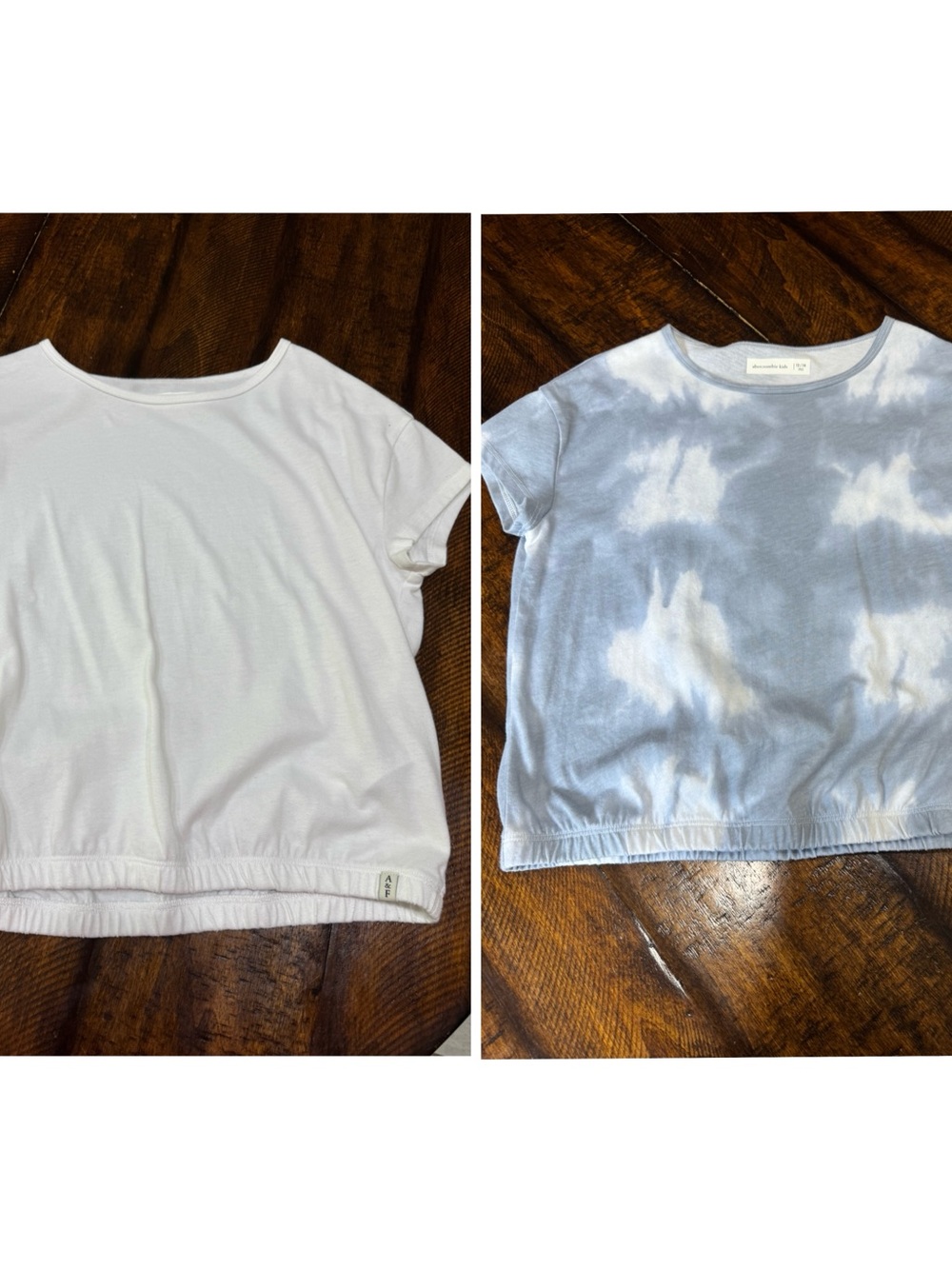 abercrombie kids White & Light Blue Tie-Dye Short Sleeve Tee